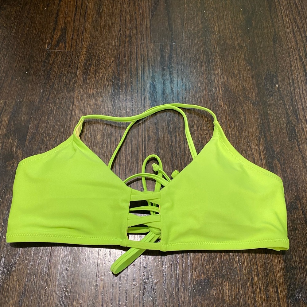 NWOT neon green bikini top. Size M - Picture 3 of 7
